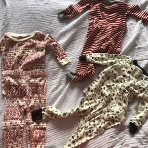Lot of three Burt’s bees baby Christmas pajamas